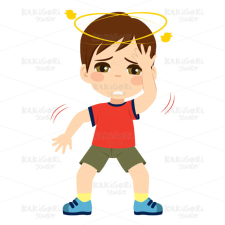 Dizzy Kid Clipart Vector Illustration 04204
