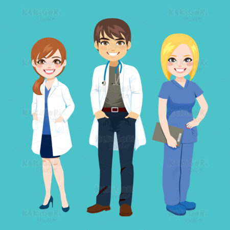 Doctor Health Team Clipart Vector Illustration 04387