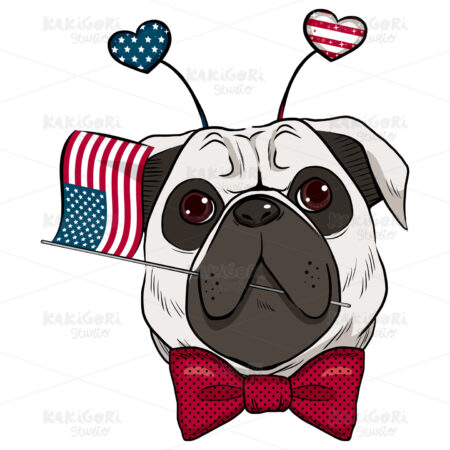 Dog 4th Of July Clipart Vector Illustration 02848