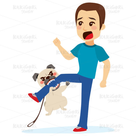 Dog Attacking Clipart Vector Illustration 03641