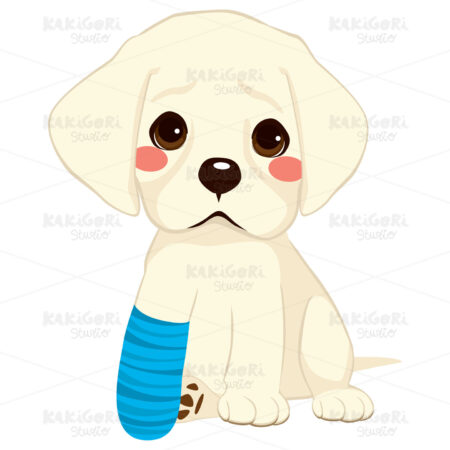Dog Broken Leg Clipart Vector Illustration 04180
