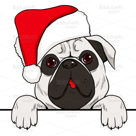 Dog Christmas Hat Clipart Vector Illustration 02447