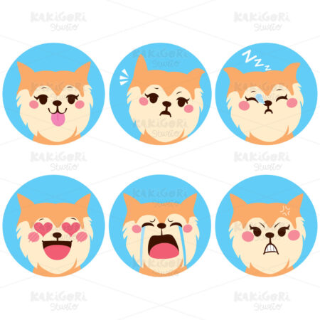 Dog Expressions Clipart Vector Illustration 03278