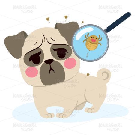 Dog Parasite Infection Clipart Vector Illustration 03655