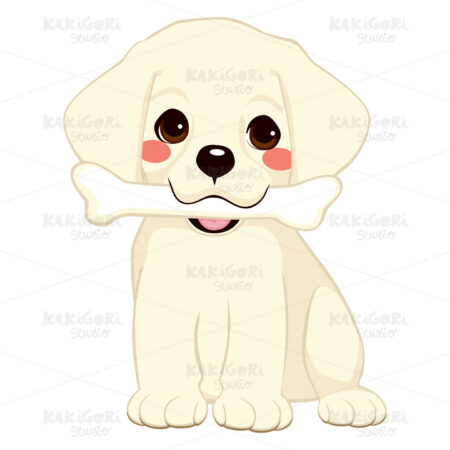 Dog With Bone Clipart Vector Illustration 01558