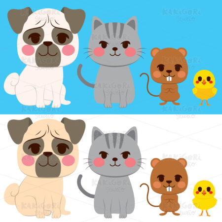 Domestic Pets Clipart Vector Illustration 03394
