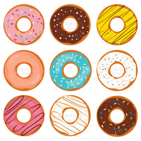 Doughnut Colorful Collection Clipart Vector Illustration 03644