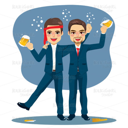 Drunk Business Men Clipart Vector Illustration 05169