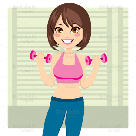 Dumbbell Fitness Clipart Vector Illustration 00720