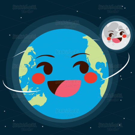 Earth And Moon Clipart Vector Illustration 03446