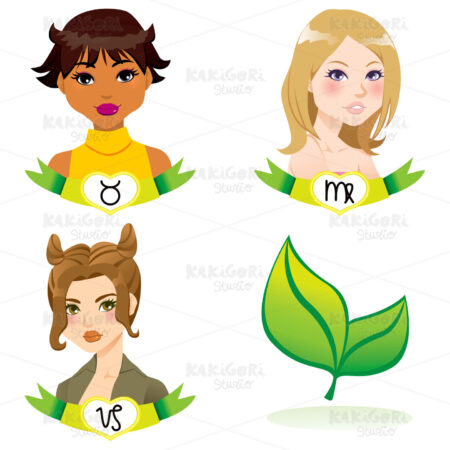 Earth Zodiac Women Clipart Vector Illustration 00856