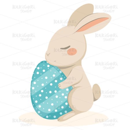 Easter Bunny Decorated Egg Clipart Vector Illustration 04014
