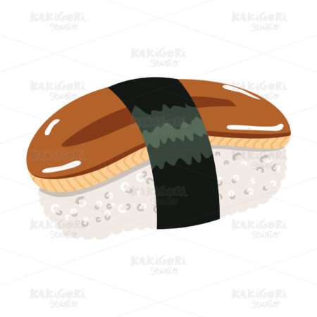 Eel Maki Sushi Clipart Vector Illustration 03732