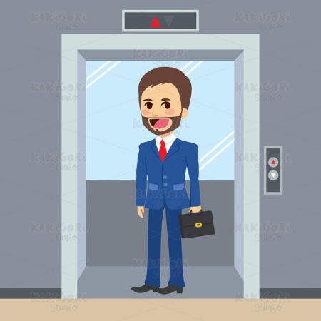Elevator Businessman Clipart Vector Illustration 03325