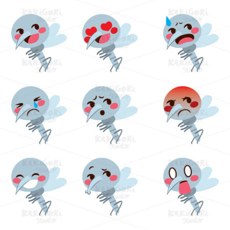 Emoji Mosquito Expressions Clipart Vector Illustration 04589