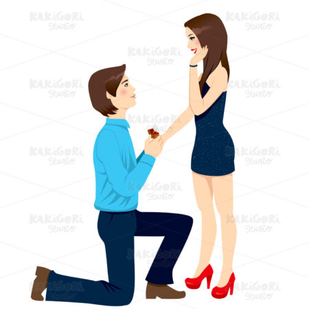 Engagement Proposal Surprise Clipart Vector Illustration 01012