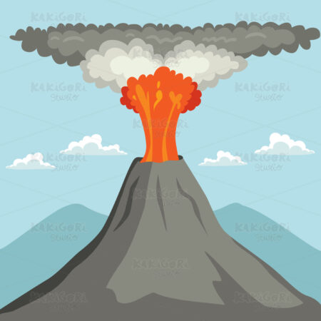 Erupting Volcano Clipart Vector Illustration 04200