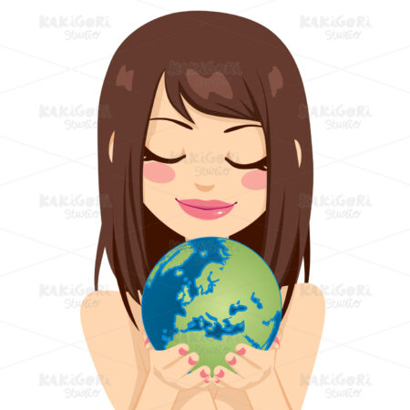 European Earth Woman Clipart Vector Illustration 01473