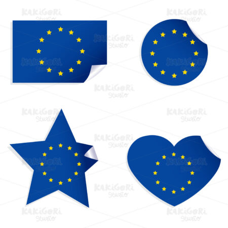 European Flag Stickers Clipart Vector Illustration 01611