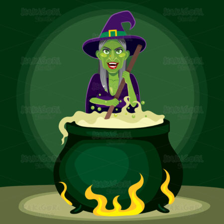 Evil Witch Cauldron Clipart Vector Illustration 04129