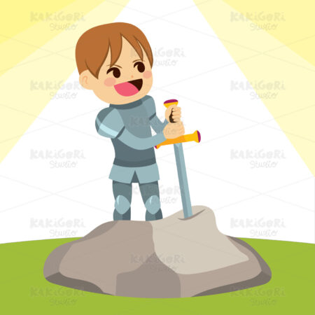 Excalibur Knight Clipart Vector Illustration 03483