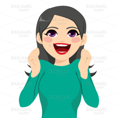 Excited Woman Clipart Vector Illustration 03903