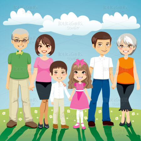Extended Family Clipart Vector Illustration 00712