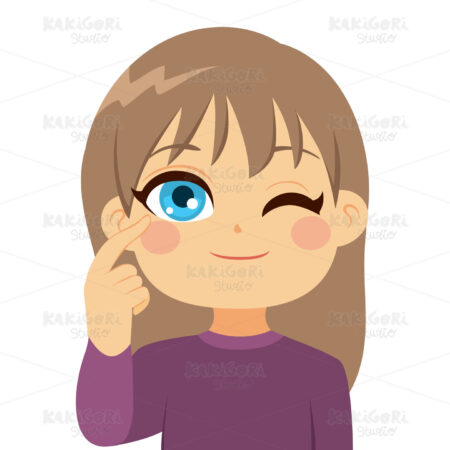Eye Concept Girl Clipart Vector Illustration 03535