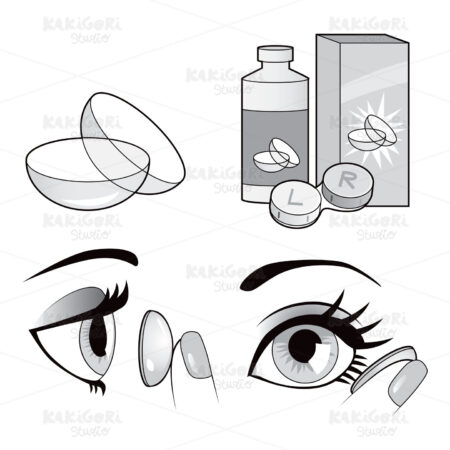 Eye Contact Lenses Collection Clipart Vector Illustration 01445