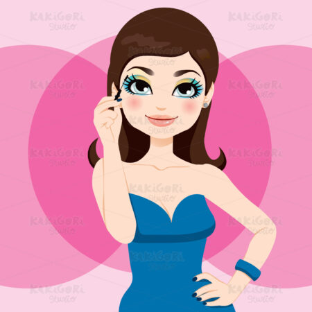 Eye Mascara Makeup Clipart Vector Illustration 01037