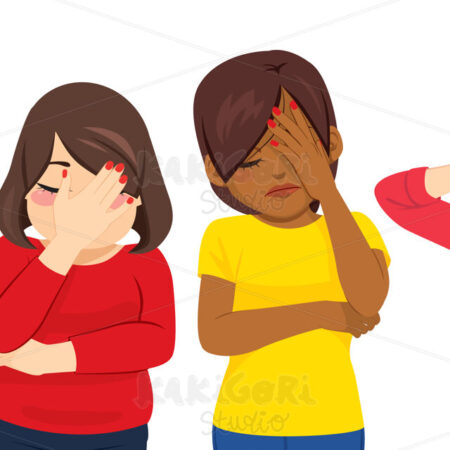 Face Palm Gesture Teenagers People Clipart Vector Illustration 05071