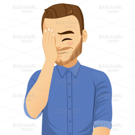 Facepalm Man Frustration Clipart Vector Illustration 04674