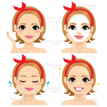 Facial Beauty Treatment Clipart Vector Illustration 04741