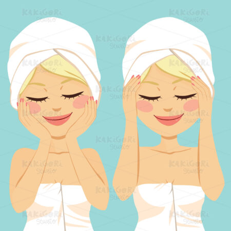 Facial Massage Clipart Vector Illustration 03371