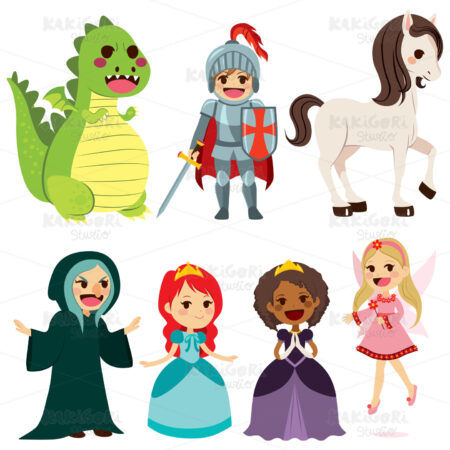 Fairy Tale Characters Clipart Vector Illustration 03991