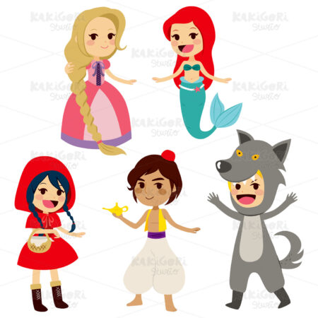 Fairy Tale Set Characters Clipart Vector Illustration 02670