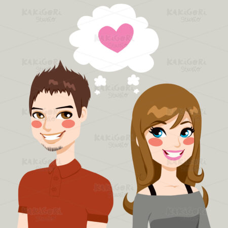 Falling in Love Clipart Vector Illustration 01207