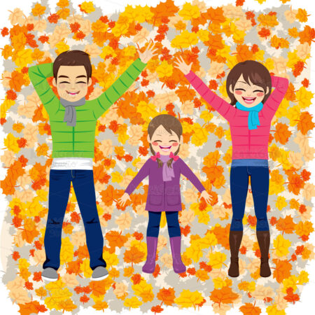 Family Autumn Park Clipart Vector Illustration 02815