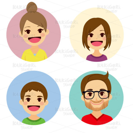 Family Avatar Portrait Clipart Vector Illustration 02952