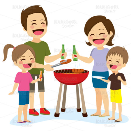 Family Barbecue Clipart Vector Illustration 03682