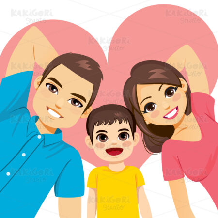 Family Lying On Floor Clipart Vector Illustration 04941