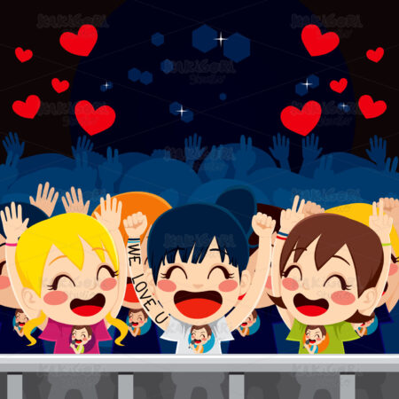 Fans In Music Concert Clipart Vector Illustration 01361