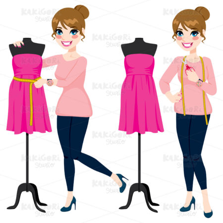 Fashion Designer Woman Clipart Vector Illustration 01696