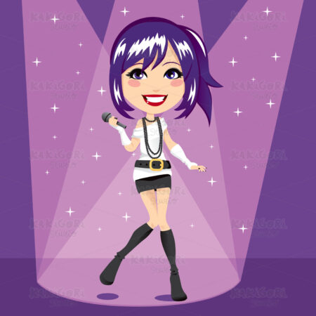 Fashion Teen Singer Clipart Vector Illustration 00780