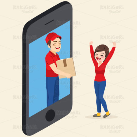 Fast Delivery Box Online Clipart Vector Illustration 04427