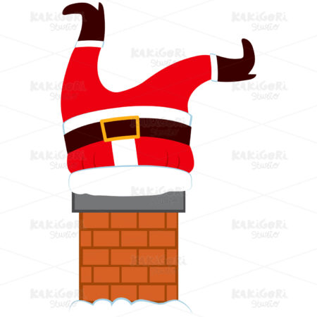 Fat Santa Legs Chimney Clipart Vector Illustration 02379