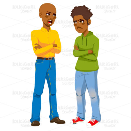 Father Angry With Son Clipart Vector Illustration 01980