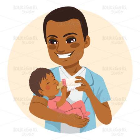 Father Bottle Milk Clipart Vector Illustration 03227