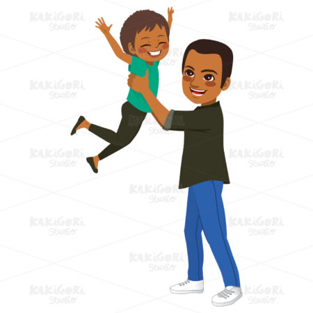 Father With Daughter Clipart Vector Illustration 04035
