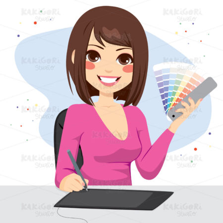 Female Graphic Designer Clipart Vector Illustration 01463